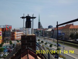Vložkování komínů Furanflex penzion u Plaza Plzeň