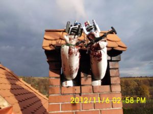 Vložkování komínů Furanflex u zámku Kozel