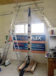 Ukázka z předváděcí akce - společné komíny Furanflex