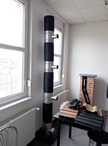 Ukázka z předváděcí akce - společné komíny Furanflex