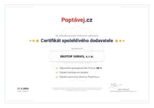 Certifikát spolehlivého dodavatele Poptávej.cz 27032026